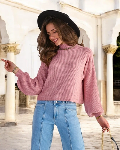Light pink turtleneck sweater Clothing