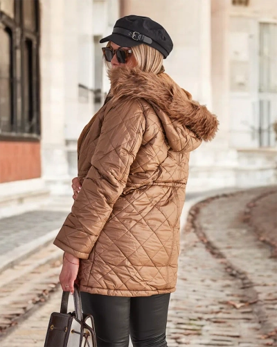 Royalfashion Naiste tikitud jakk pruun