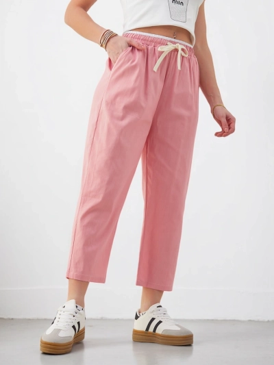 Royalfashion Women's Cotton Wide Pants with Ties