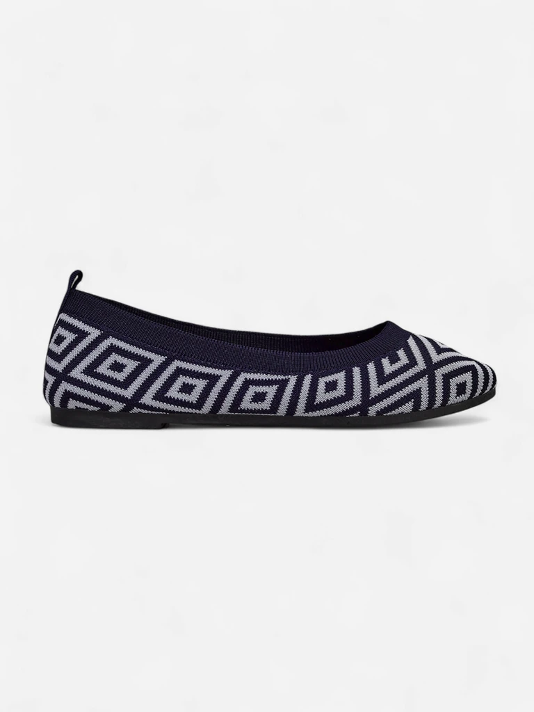 Royalfashion Fabric women’s ballet flats with a geometric print Metric