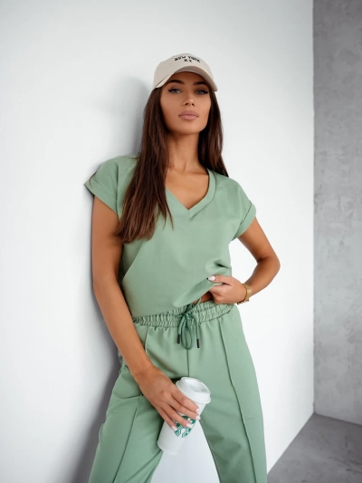 Royalfashion Naiste puuvillane casual komplekt lühikeste varrukatega