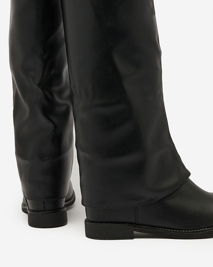Royalfashion Black women's boots with hidden anchor Dibisad