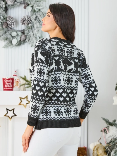 Royalfashion Brown women's floral sweater