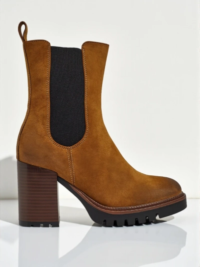 Naiste öko-seemisnahast saapad jämeda kontsaga Soreya