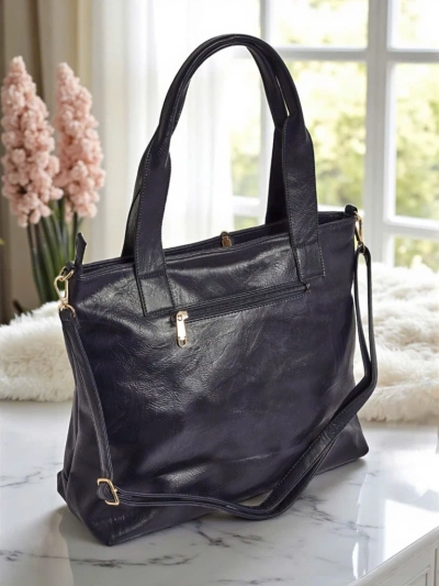 Calista Classica blue eco-leather women's handbag 47x30cm
