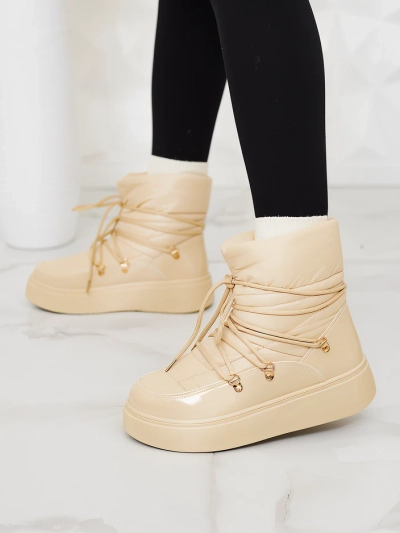 Royalfashion Women's slip-on snow boots in beige Dabenda