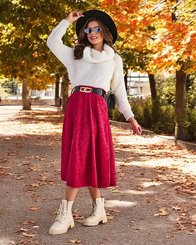 Royalfashion Kvinnenes midi skjørt