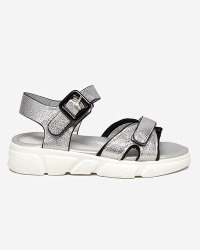 Girls' silver shiny sandals Jenilo - Shoes