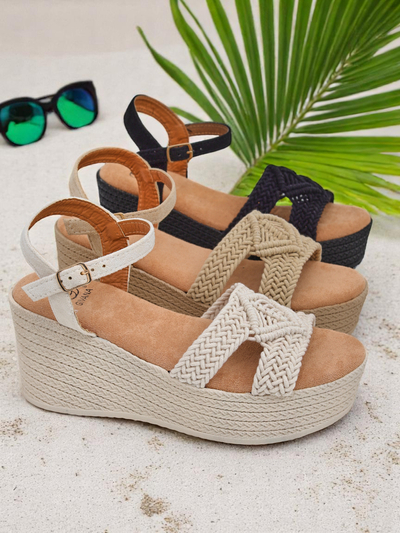 Royalfashion Женские босоножки на танкетке с плетением Sunny Day