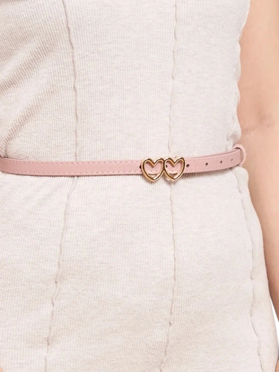 Thin women's casual belt with heart-shaped buckle