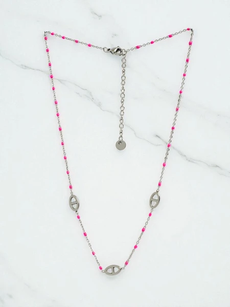 Callista Argento Necklace with Blue Beads and Silver Links