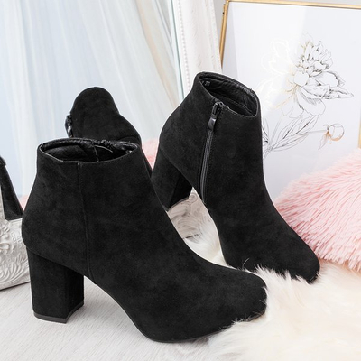 Black ankle boots on a higher post Soleah - Footwear