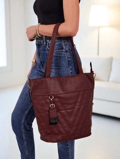 Naiste shopper-käekott, ökonahast, reljeefse mustriga Raven Drift