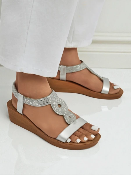 Royalfashion Naiste tsirkoonidega kiilkontsaga sandaalid Agaya