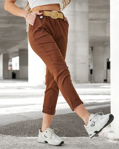 Royalfashion Naiste viskoosist püksid vööga