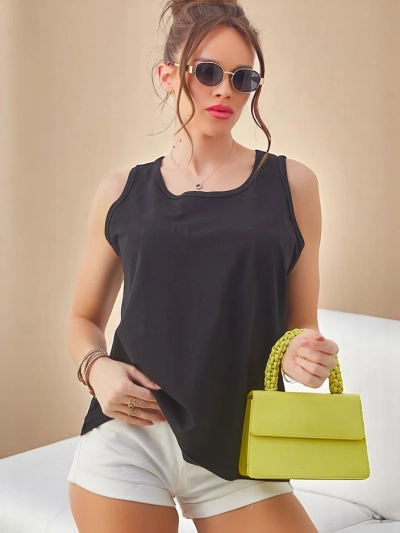 Royalfashion Женская хлопковая майка с кружевной спиной