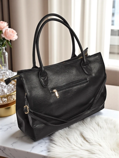 Aristea Nero women's bag black eco leather 41x31 elegant