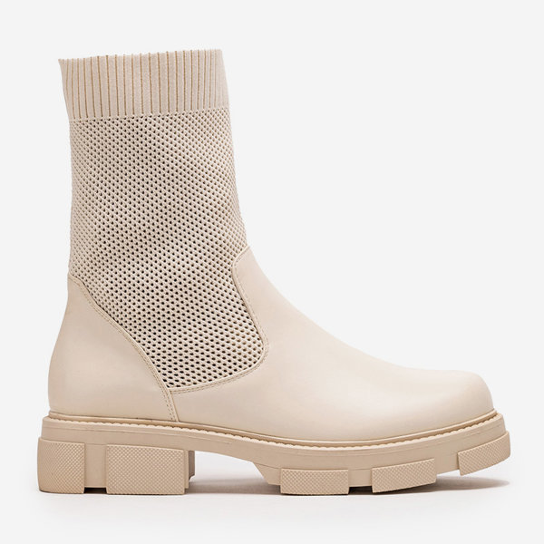 OUTLET Naiste beežid aplastikust beežid lamedakandilised saapad Roibu - Jalatsid