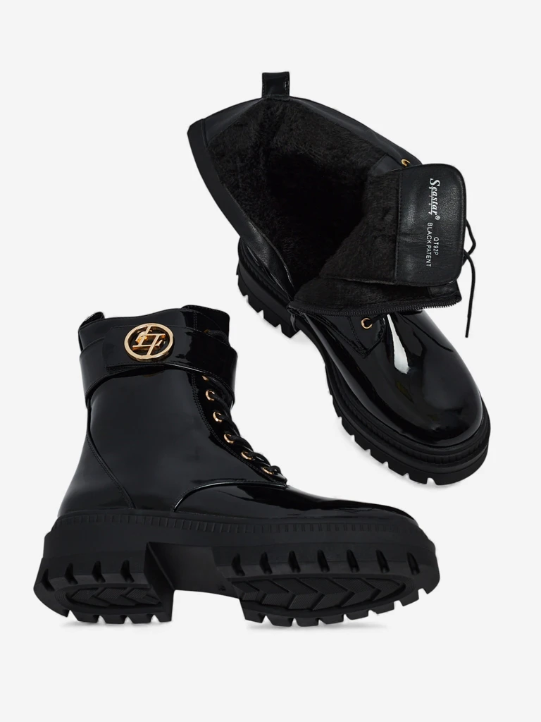 Lacquered Women's Eco-Leather Boots Eulin