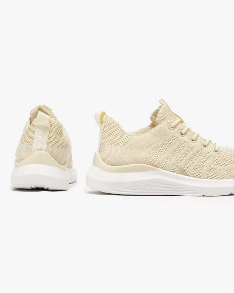 Cream women's fabric sports shoes Bofia - Footwear