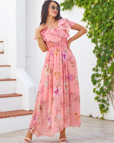 Royalfashion Женское платье с открытыми плечами и короткими рукавами в ассортименте цветов