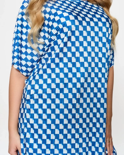 Sinine naiste plisseeritud mustriline komplekt - Rõivad