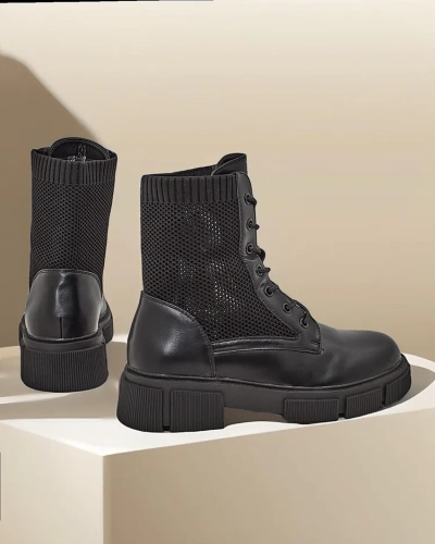 Openwork Kvinnos flata anklabutiker Rowic