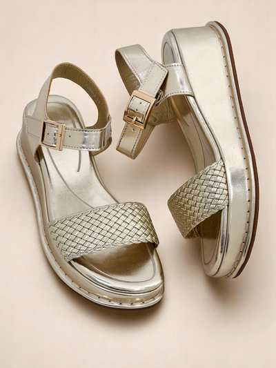 Royal Fashion Women's braided wedge sandals, Fiolle style
