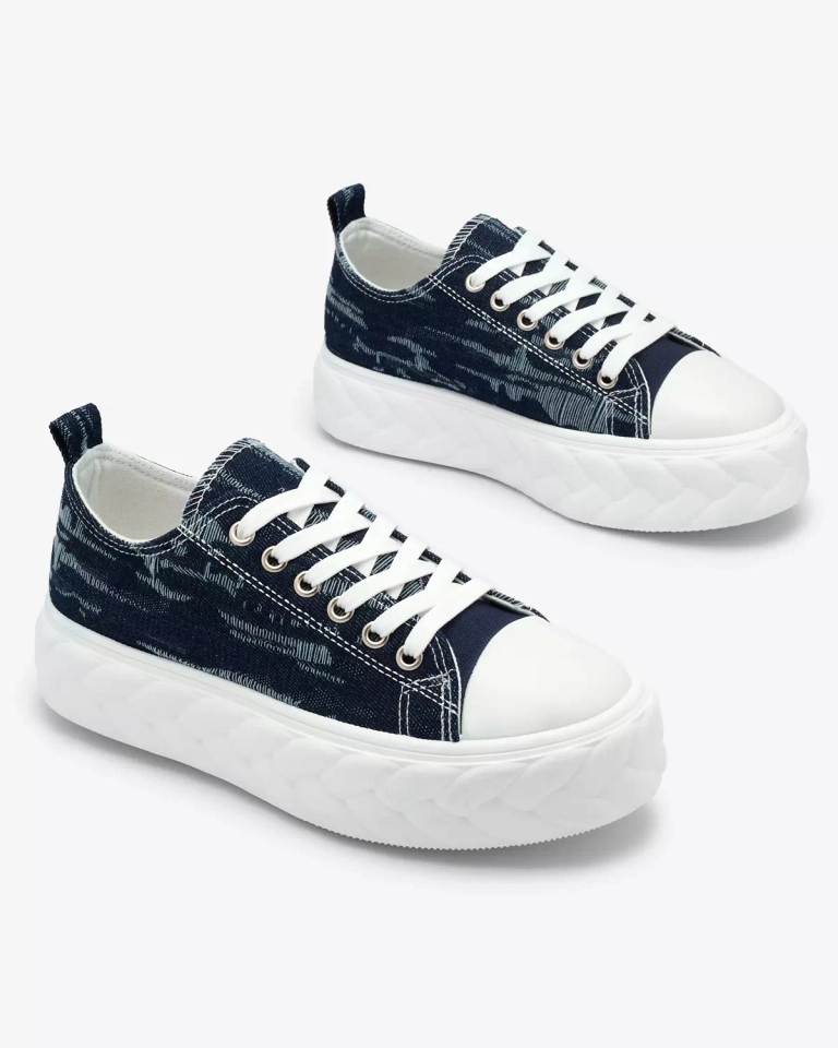 Royalfashion mereväe sinised naiste teksatossud hõõrutud Nerolera