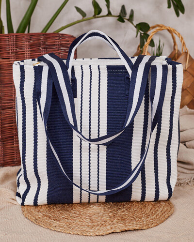 Royalfashion Fabric Striped Shoulder Bag