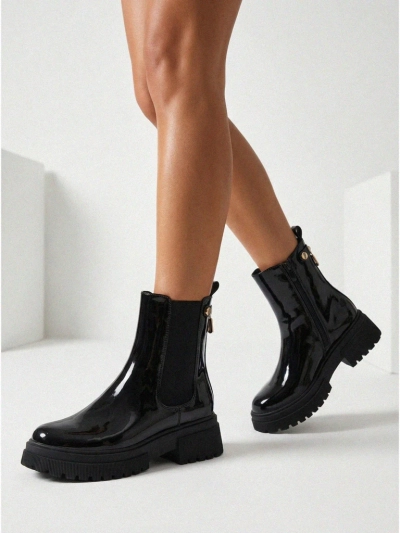 Patent Eco-Leather Women's Ankle Boots Calebi