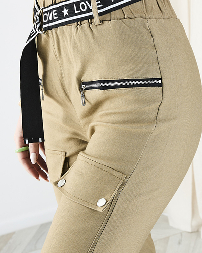 Beežid naiste taskutega cargo püksid - Riietus