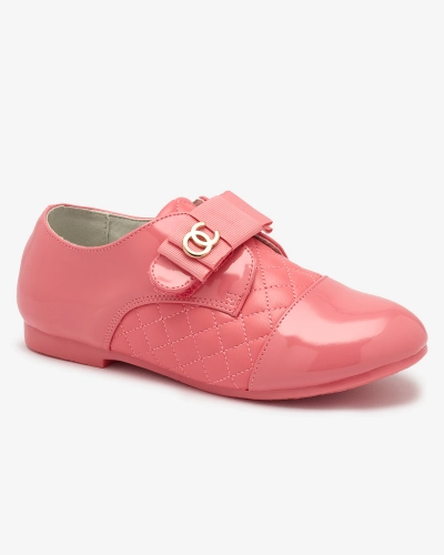 Tüdrukute tikitud ökonahast poolkingad roosas Werme- Footwear
