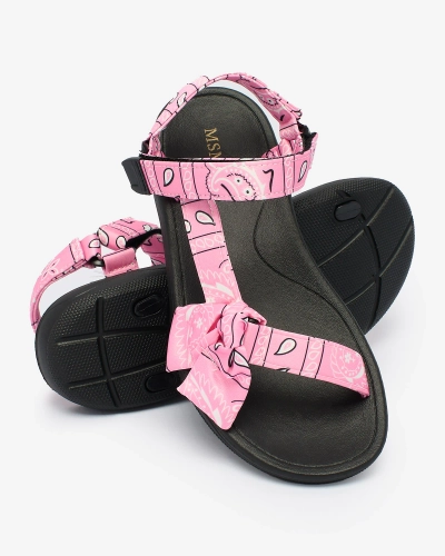 Royalfashion Pink women's sandals with bow Oyall