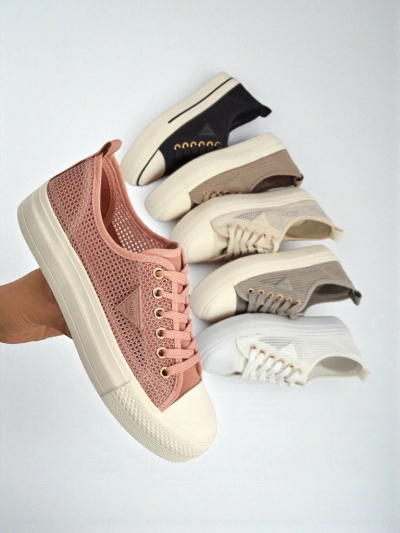 Afrodyta Rosa Women's Sneakers – Breathable Pink Fabric Shoes for Summer