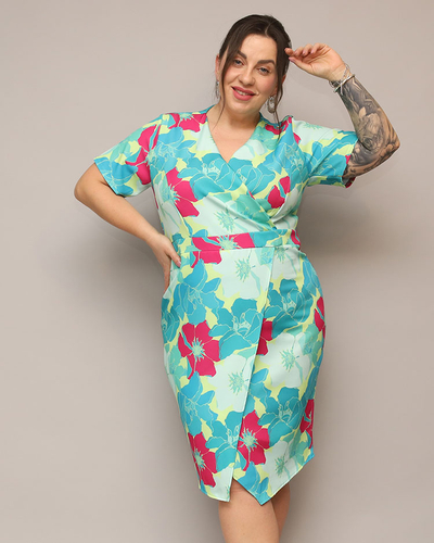 Royalfashion Naiste lillekangast kleit PLUS SIZE
