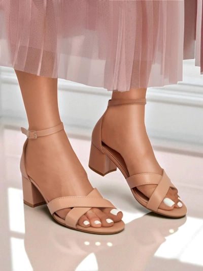 Royalfashion Naiste madala plokkkontsaga sandaalid Eleganza Strap