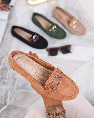 Женские мокасины верблюжьего цвета с цепочкой Lertika - Обувь