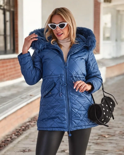 Royalfashion Women's quilted jacket in blue