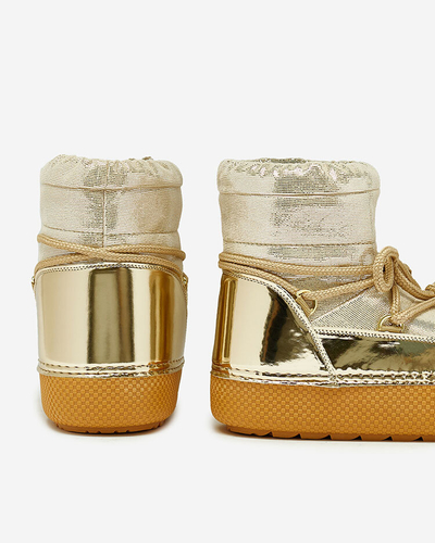 Royalfashion Женские золотые ботинки на шнуровке Yevnoie