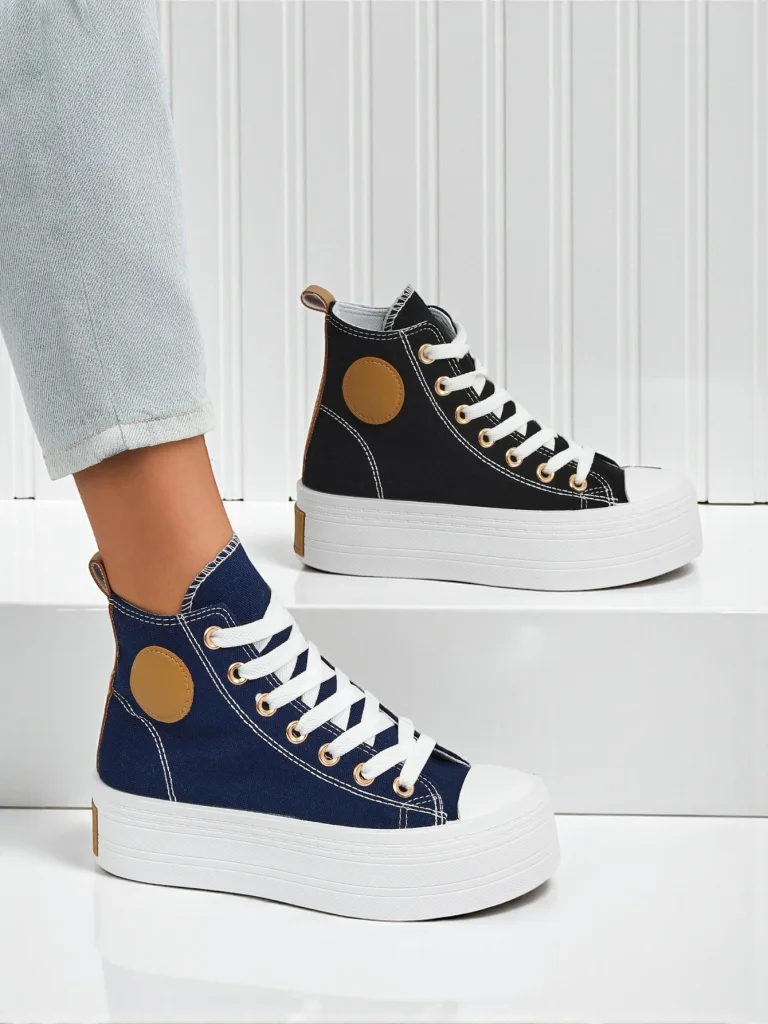 Adelina Capri Navy Blue Women's Sneakers on a Flat 4.5cm Platform