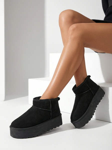 Royalfashion Women's platform a'la snow boots in black Dagodo