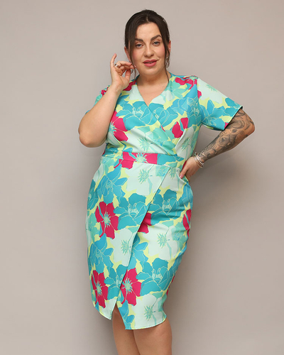 Royalfashion Women's floral fabric dress PLUS SIZE