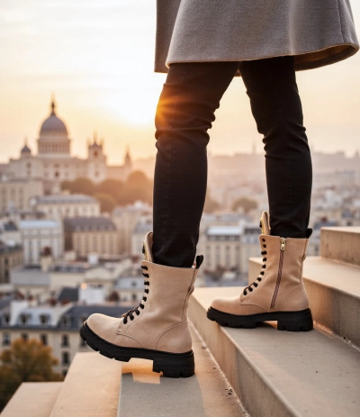 Royalfashion Eco-suede kvinnenes arbeiderstøvler Moxox