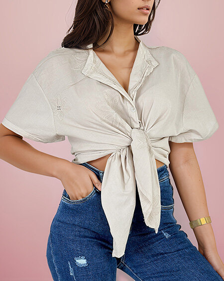 Royalfashion Naiste ülisuur tikandiga särk