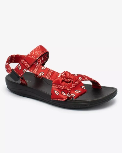 Royalfashion Red women's sandals with bow Oyall