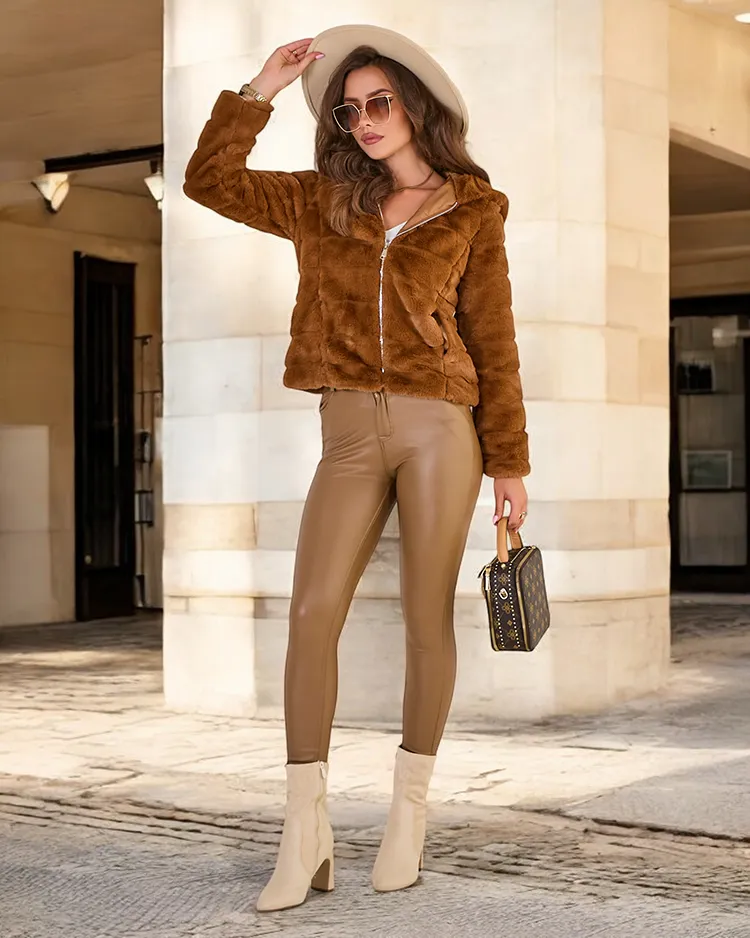 Royalfashion Naiste karusnaha imitatsiooniga jakk