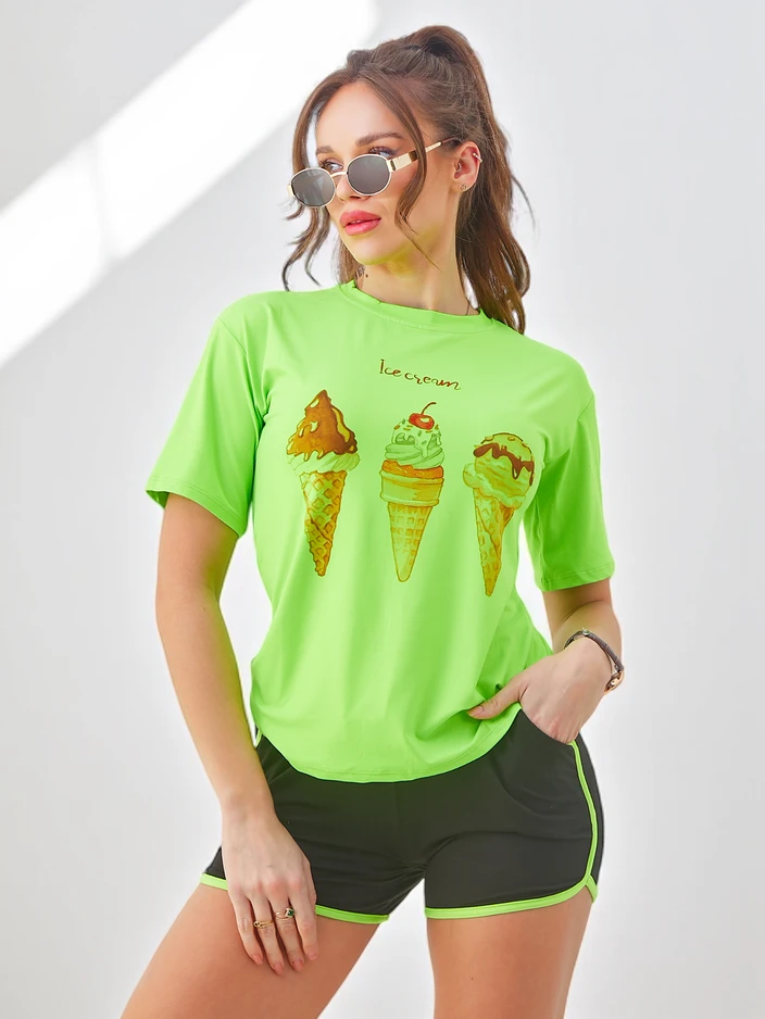 Royalfashion Naiste spordikomplekt t-särgi ja lühikeste pükstega Ice Cream