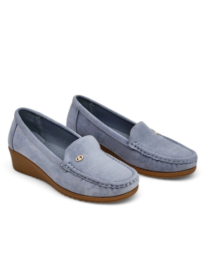 Royalfashion Women's low wedge moccasin shoes Lepolt