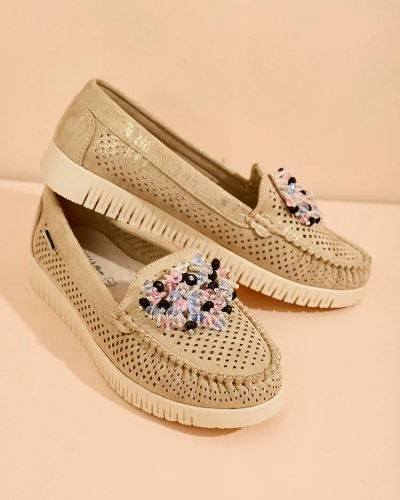 Royalfashion Women's beaded openwork moccasins Namis